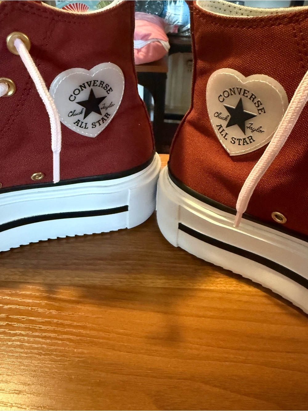 Converse Chuck Taylor platform Canvas High-Top Sneakers with Pink Laces & charms - Picture 3 of 11